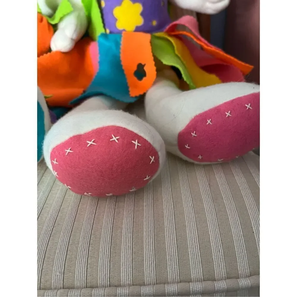 Vintage 70’s 80s Boy & Girl Stuffed Easter Bunny Dolls Handmade Felt Clothing
